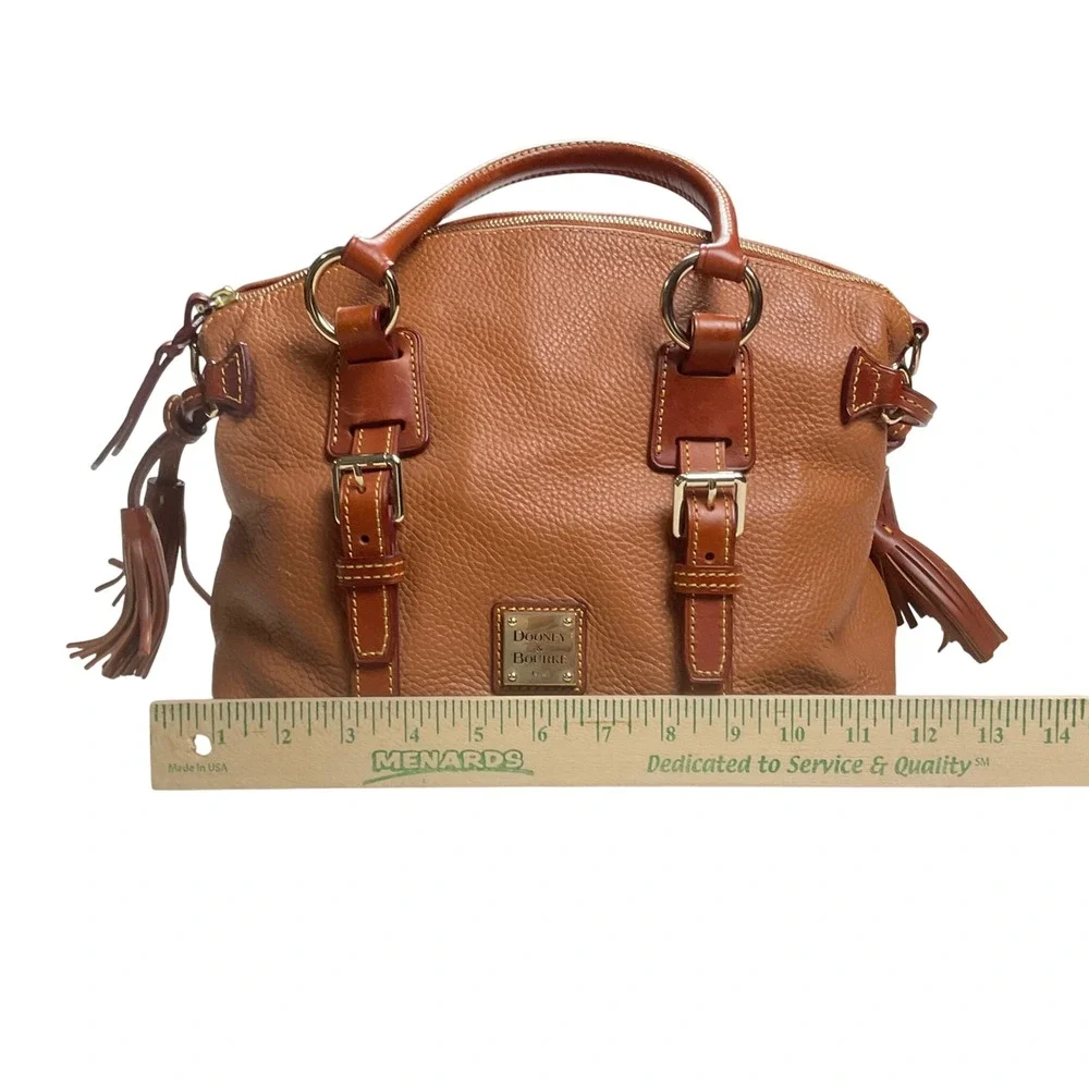 Dooney & Bourke Satchel Women Medium Ginger Pebbled Leather Good‎ Tassel Buckle